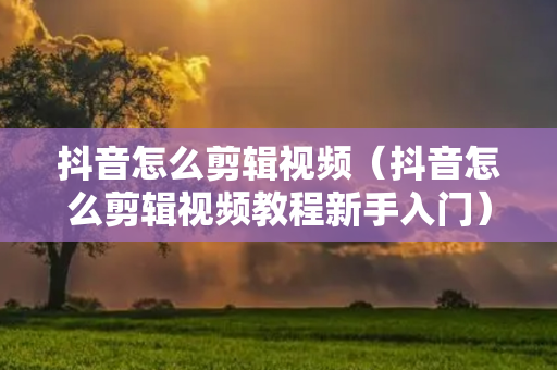 抖音怎么剪辑视频（抖音怎么剪辑视频教程新手入门）