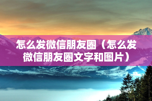 怎么发微信朋友圈（怎么发微信朋友圈文字和图片）