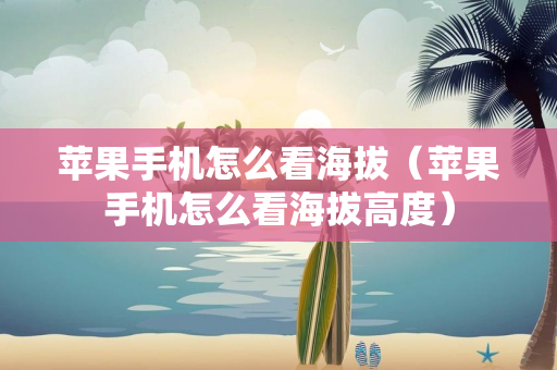 苹果手机怎么看海拔（苹果手机怎么看海拔高度）