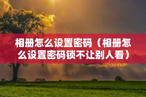 相册怎么设置密码（相册怎么设置密码锁不让别人看）