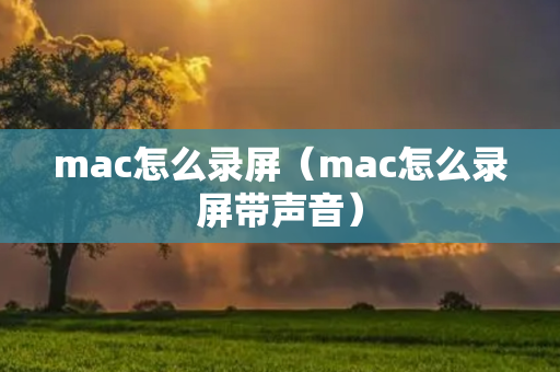 mac怎么录屏（mac怎么录屏带声音）