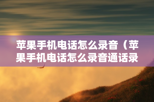 苹果手机电话怎么录音（苹果手机电话怎么录音通话录音呢）