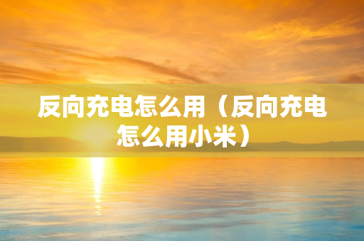 反向充电怎么用（反向充电怎么用小米）