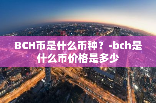 BCH币是什么币种？-bch是什么币价格是多少