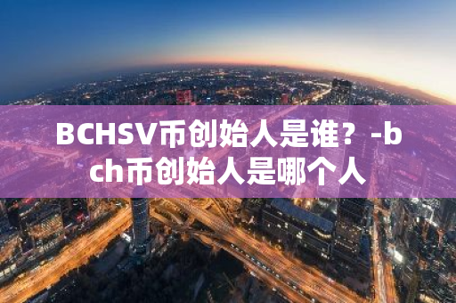 BCHSV币创始人是谁？-bch币创始人是哪个人