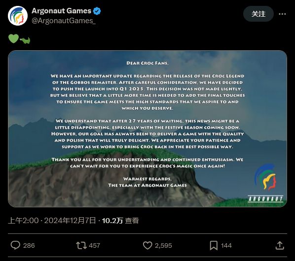 《超级克拉鳄：重制版》跳票至2025年 力求更高质量