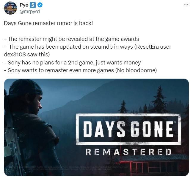 《往日不再》或迎重制/复刻 数据库活动频繁