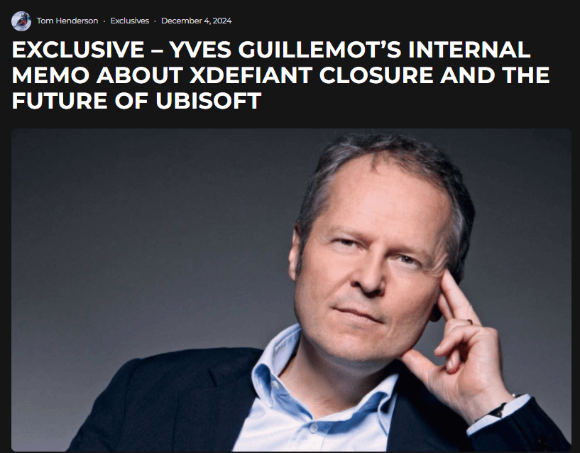 育碧CEO透露《不羁联盟》停服：公司面临困难时期