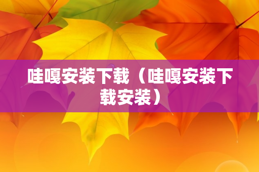 哇嘎安装下载（哇嘎安装下载安装）