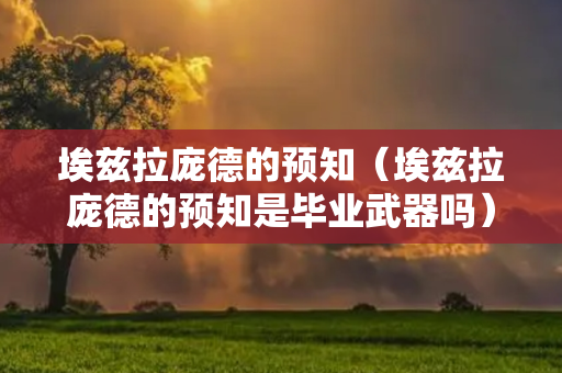 埃兹拉庞德的预知（埃兹拉庞德的预知是毕业武器吗）