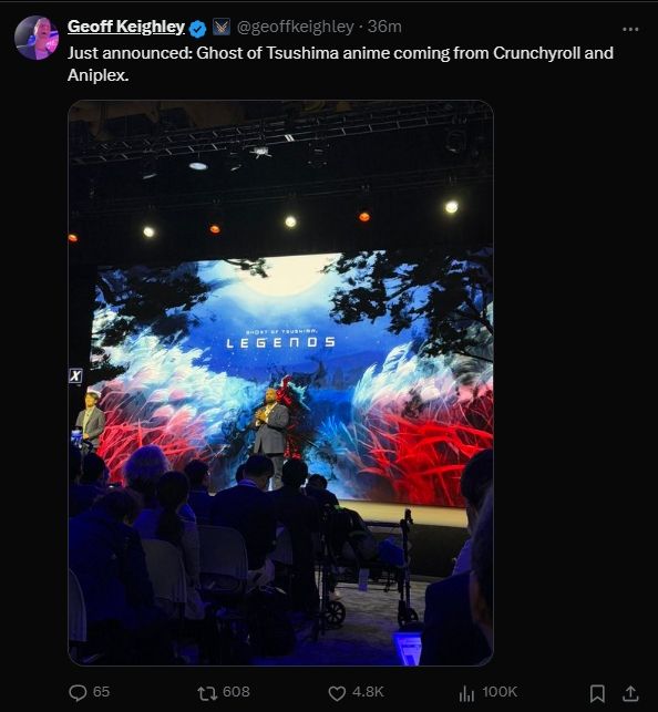 索尼《对马岛之魂》将改编为动画 Aniplex制作