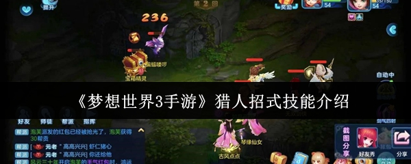 梦想世界3手游猎人招式技能是什么-梦想世界3手游猎人招式技能介绍
