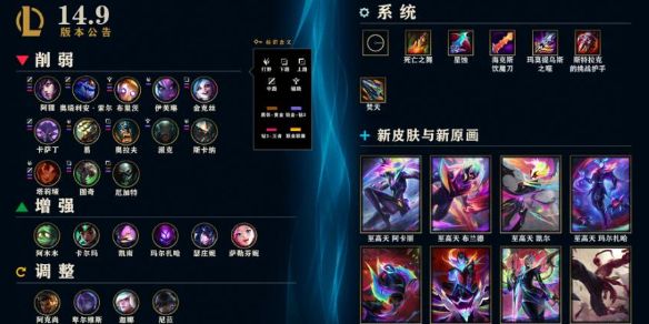 《lol》14.9斗魂竞技场英雄平衡性改动一览