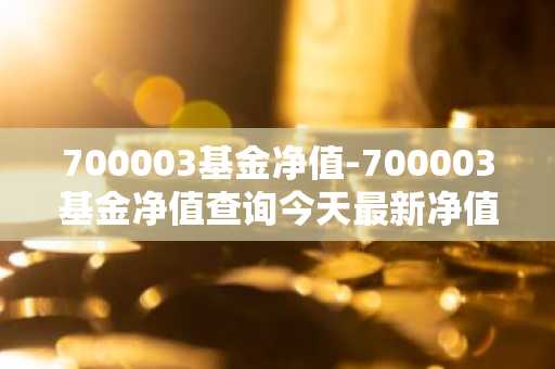 700003基金净值-700003基金净值查询今天最新净值