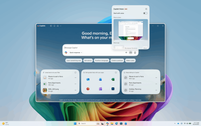 微软Copilot Vision新增文本输入支持