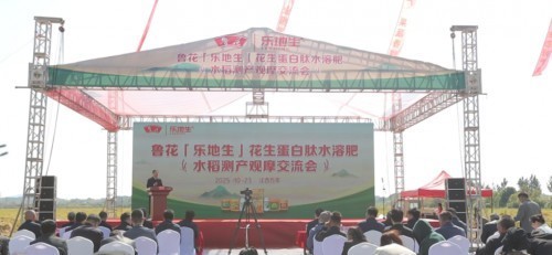 鲁花“乐地生”花生蛋白肽水溶肥水稻测产观摩会 在江西万年举行