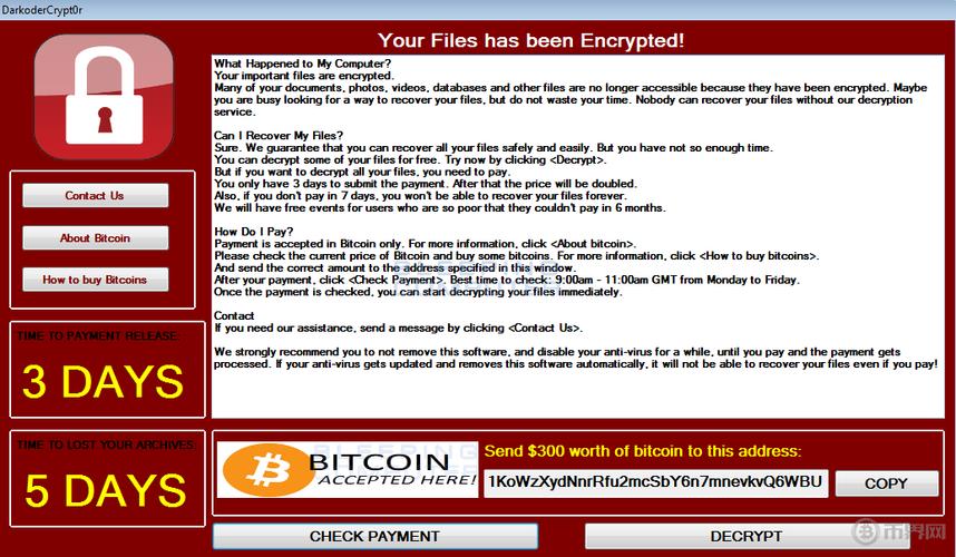 支付比特币：支付比特币解锁的病毒